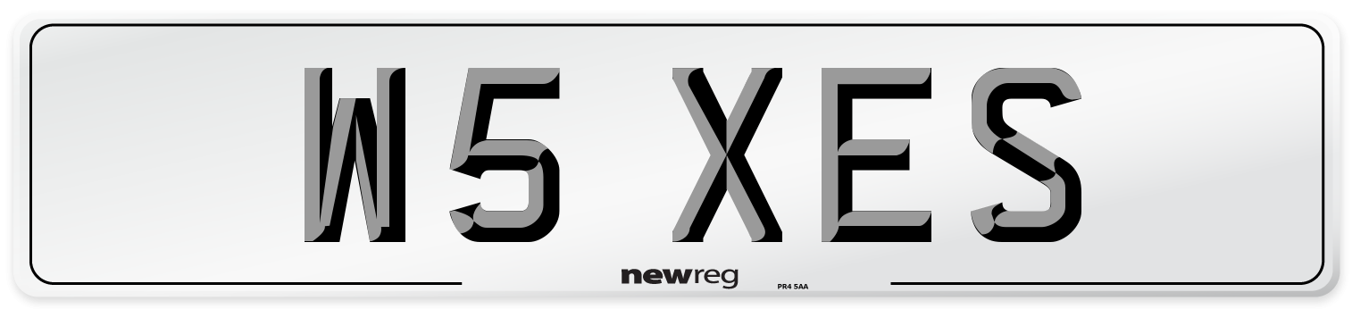 W5 XES Number Plate from New Reg